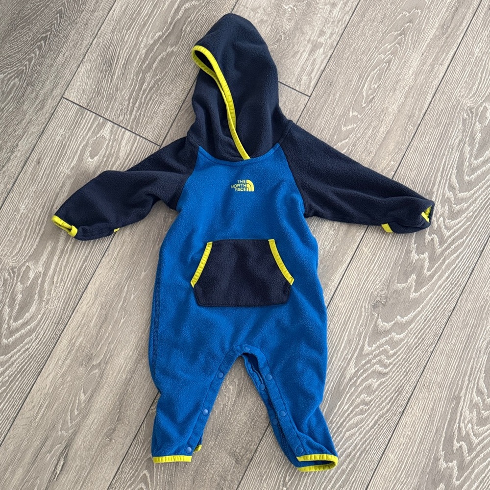 The North Face Glacier Baby Navy and Blue Hooded Footie